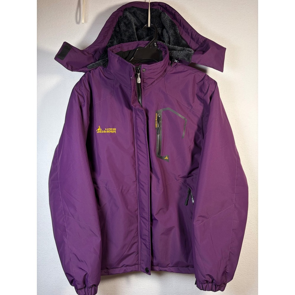 Moerdeng Ski Jacket Women XL Purple Excellent Waterproof Windproof Snow Coat